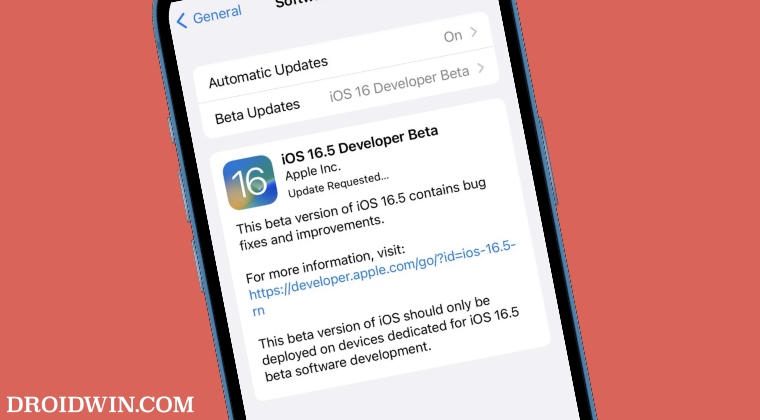 Developer beta Update iOS 16.5