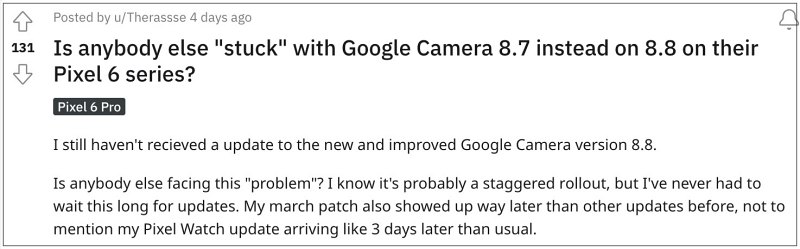 Pixel 6 Update Google Camera to version 8.8