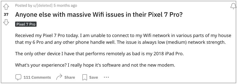 Pixel 7 Pro WiFi Random Disconnection