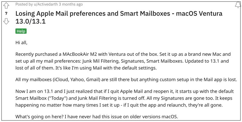 Smart Mailbox not working on Ventura