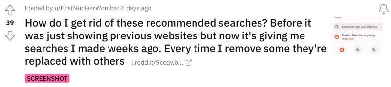 Домашняя страница веб-сайтов с результатами поиска в Chrome