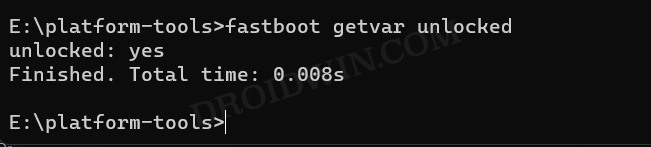 Check Bootloader Unlock Status