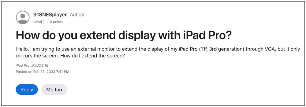 External Monitor not working iPadOS 16.3.1