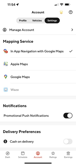 DoorDash in-app navigation not working
