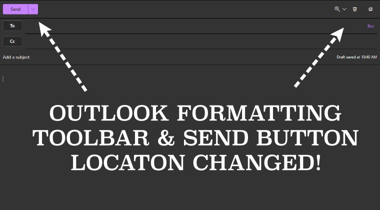 outlook formatting toolbar