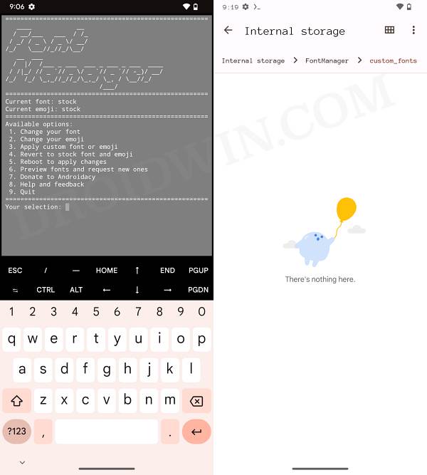 change font android