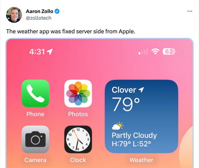 Apple Weather App Not Working on iOS 16.4