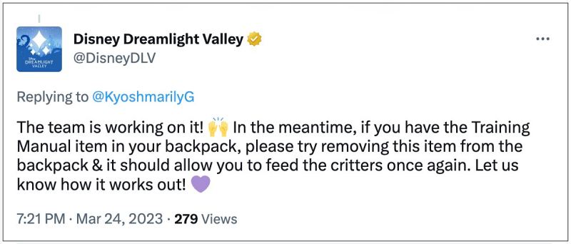 Disney Dreamlight Valley Unable to feed any animal