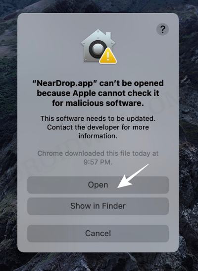 Nearby share android Mac