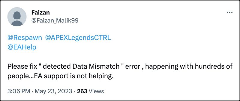 Apex Legends отключен, обнаружена ошибка несоответствия данных