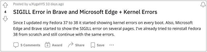 Microsoft Edge не работает в Fedora Linux
