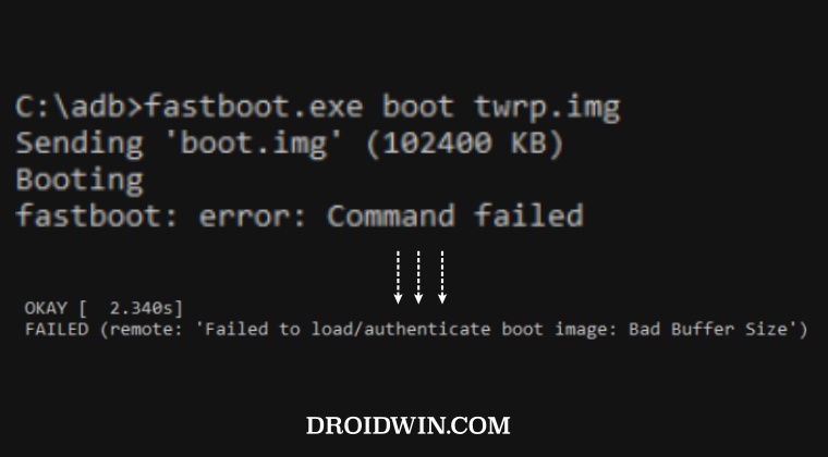 Failed to load/authenticate boot image
