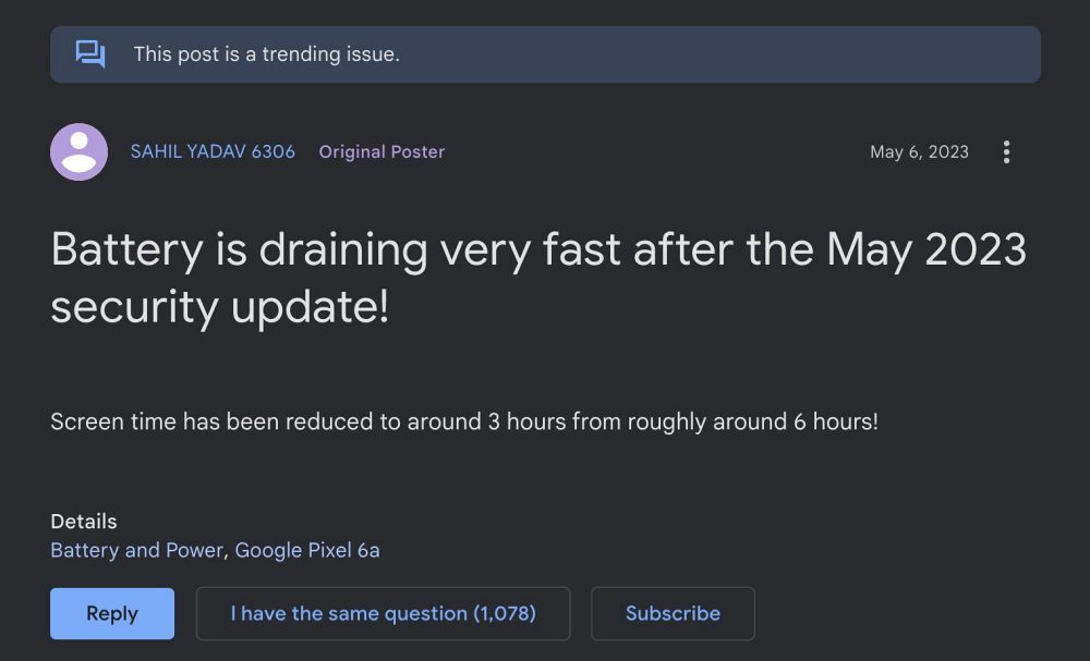 Pixel Overheating Battery Drain on May 2023 update still not fixed  - 66