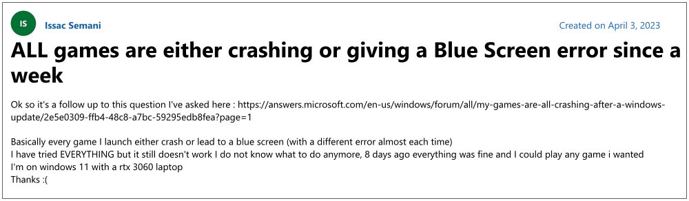 windows 11 game crashing bsod