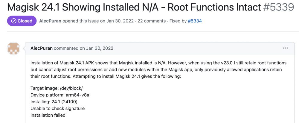 magisk installed n/a