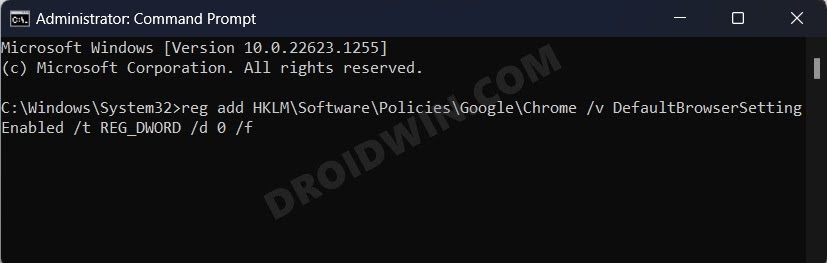 Chrome opens Default App Settings on Windows