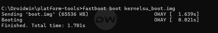 fastboot boot kernelsu