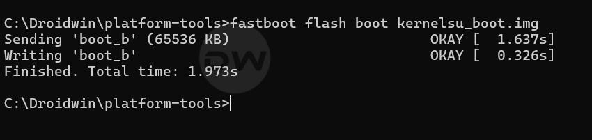 fastboot flash boot kernelsu