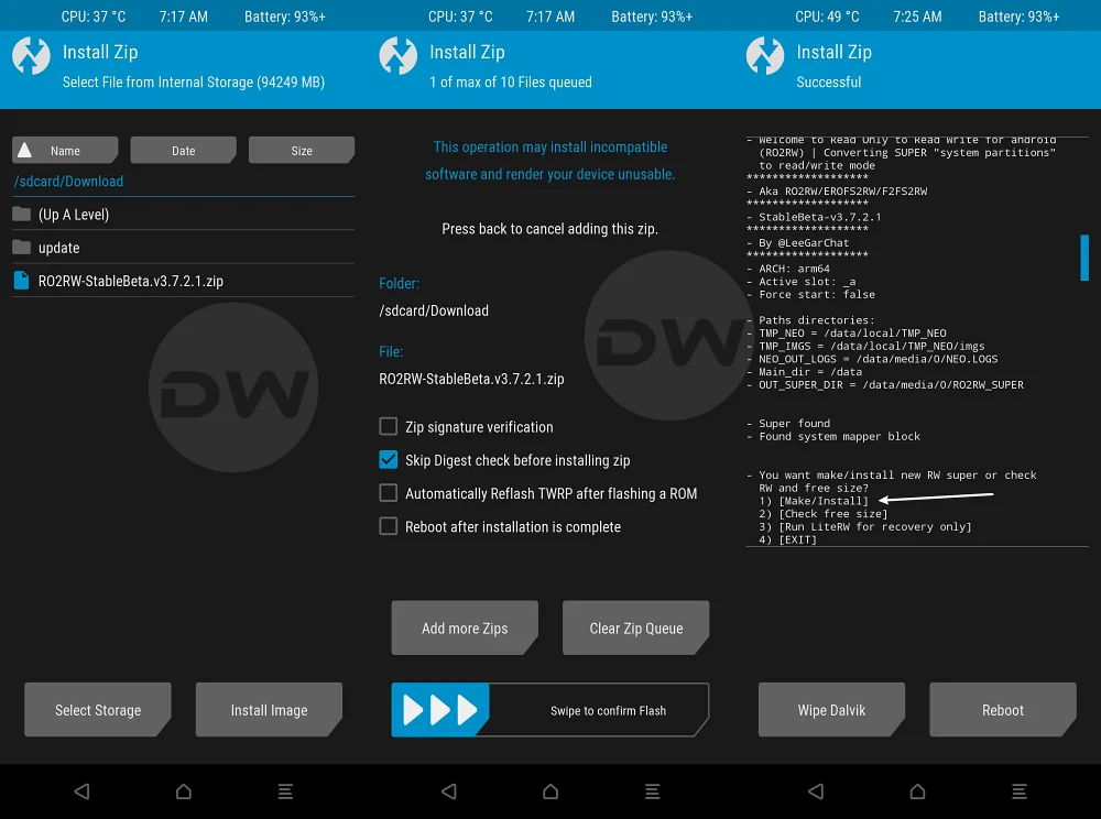 Make System Partition Read Write on Android twrp