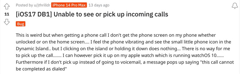 Не могу отвечать на звонки на iPhone iOS 17