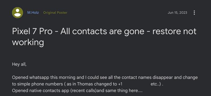 Контакты отсутствуют в Google Contacts