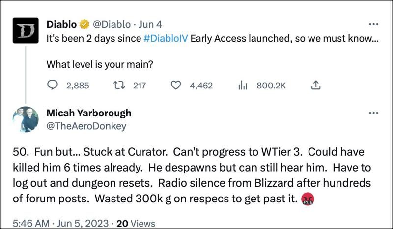 Босс-куратор Diablo 4 исчез в подземелье Capstone