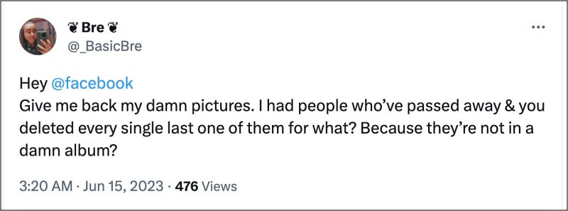 Facebook randomly deleting photos
