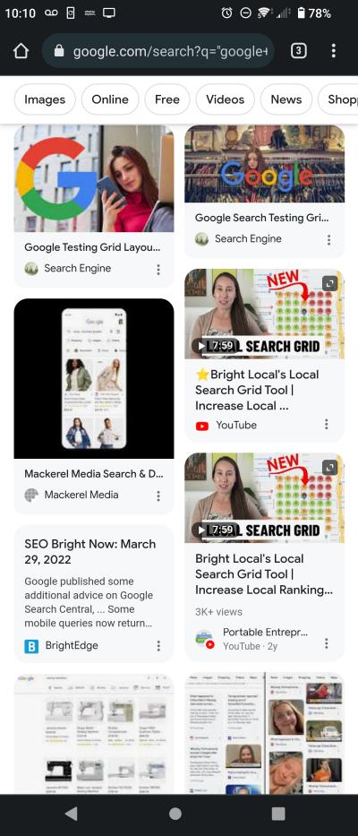 Google Search results changes to two column layout