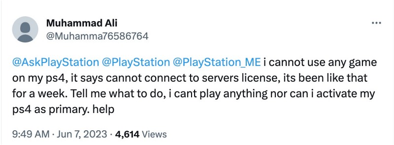 PS4 Can't Verify License Error