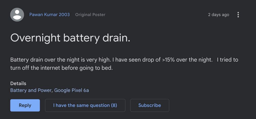 Pixel 7 Pro Battery Drain june 2023