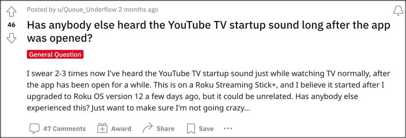 YouTube TV startup sound