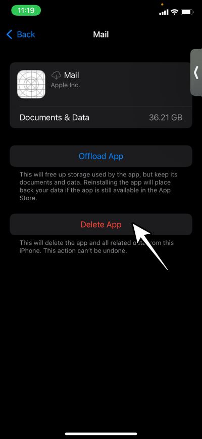 Приложение Apple Mail разряжает батарею на iOS 17