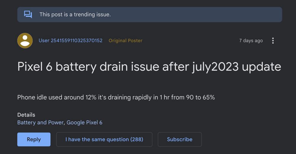 pixel battery drain july 2023 update