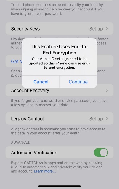 can't access icloud data Downgrade iOS 17