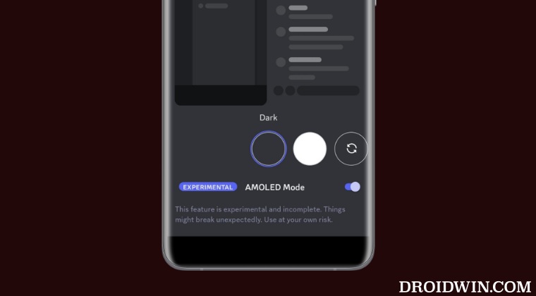 Discord AMOLED Mode not working