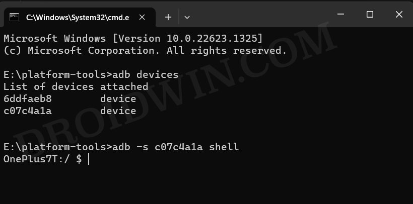 ADB Commands when multiple devices are connected