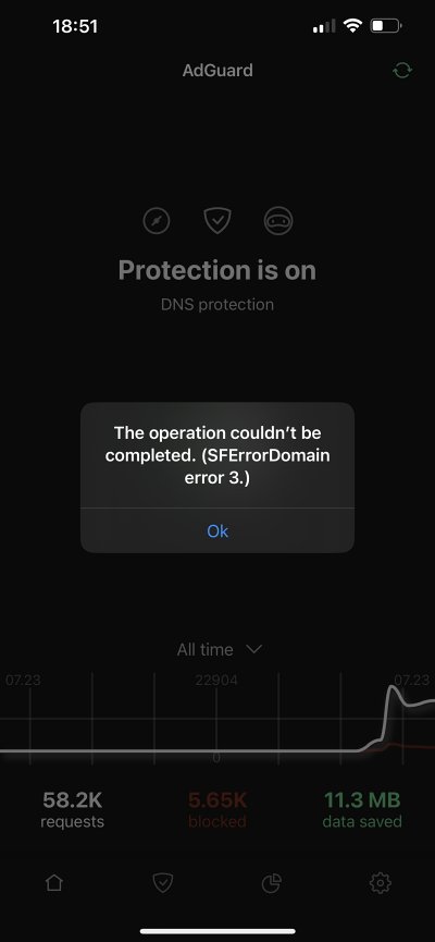adguard not working iphone