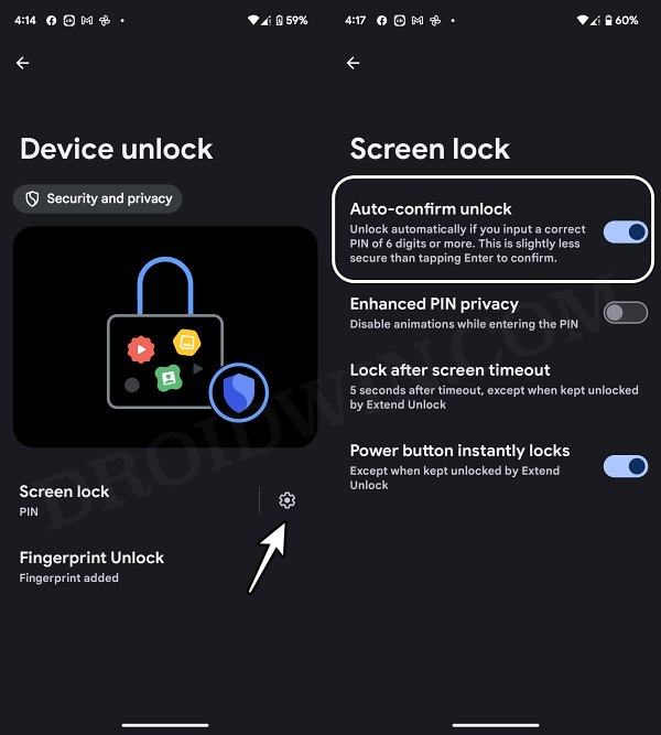 Auto Confirm Unlock Android 14