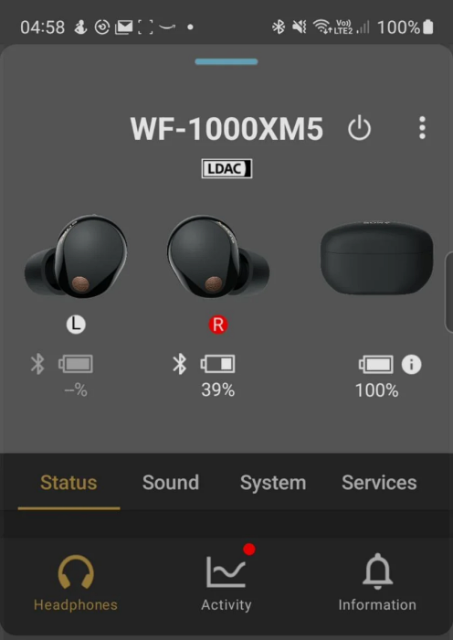 Проблема с разрядкой аккумулятора Sony WF-1000XM5