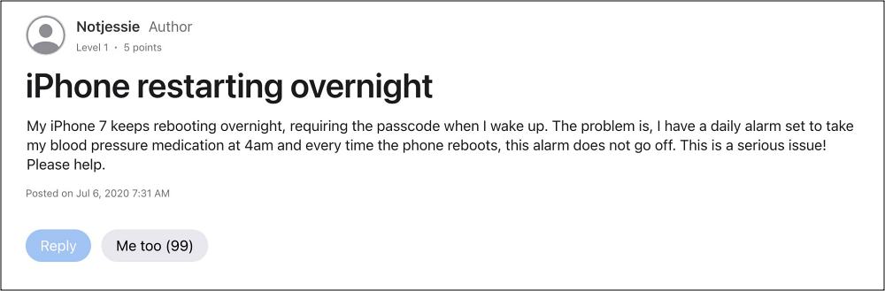 iphone restart overnight
