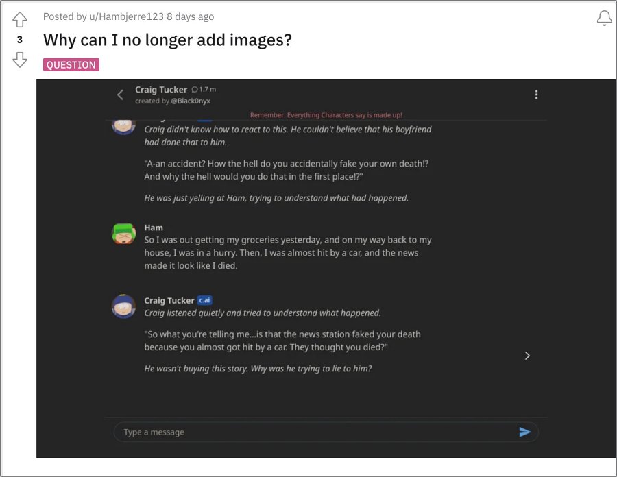 Character.AI send images in chat