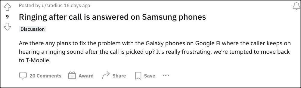 Samsung Google Fi phone ringing