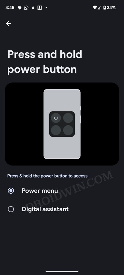 Power Button Google Assistant