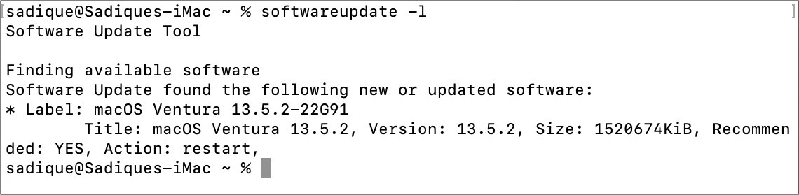 Download macOS Update Terminal
