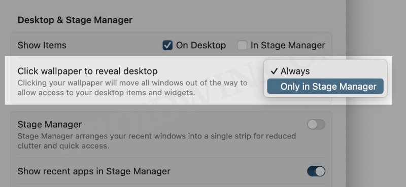 Single Click on Desktop Hides All Apps on Mac Sonoma