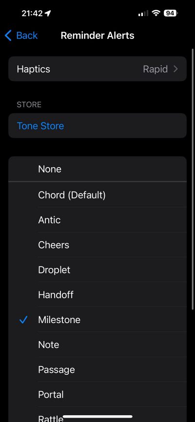 Custom text tones missing on iOS 17