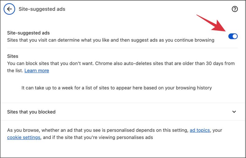 disable Chrome Targeted Ads