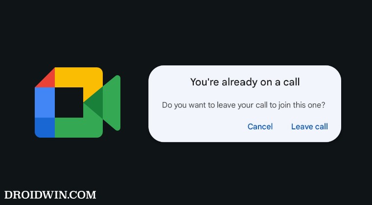 Google Meet You’re already in a call