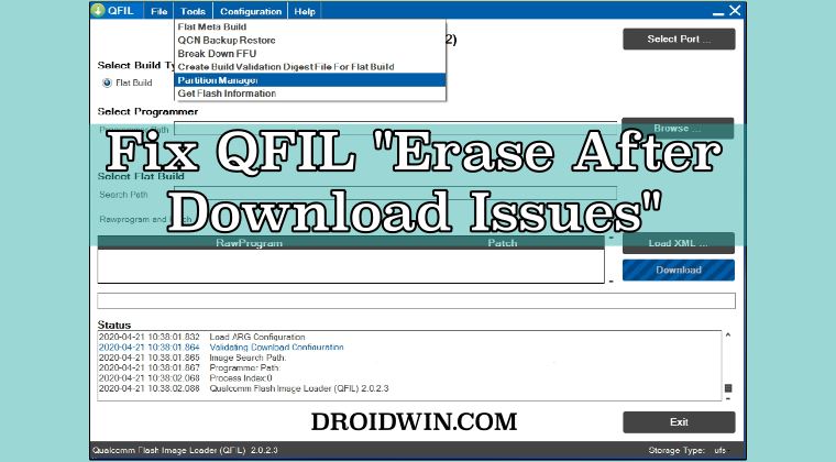 QFIL Erase After Download Issues