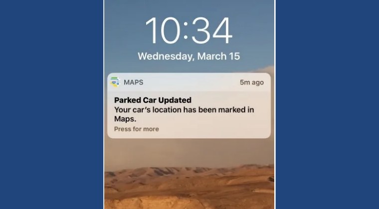 Turn off Parked Car Updated notification on iPhone